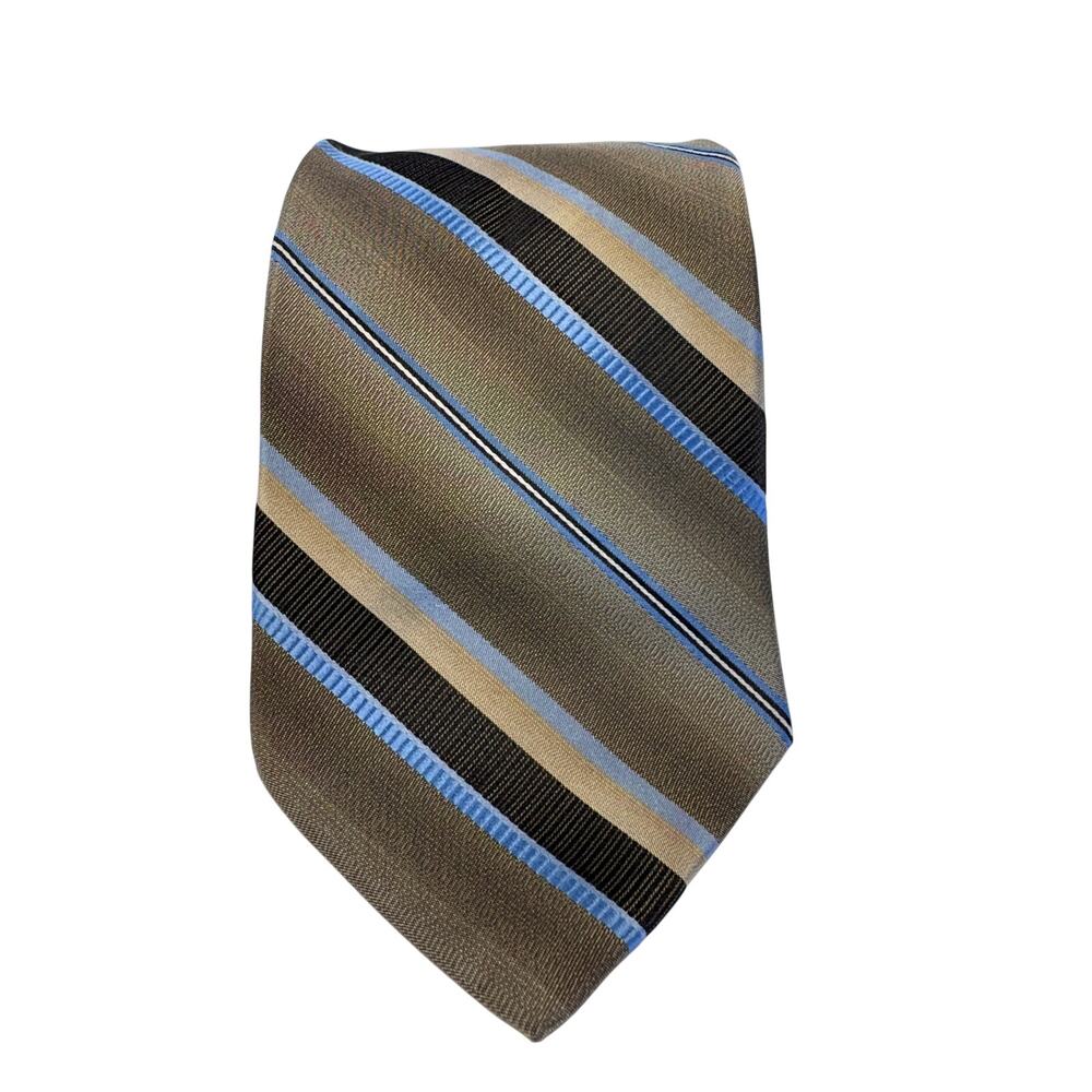 PRONTO UOMO Silk Necktie with Geometric Stripes